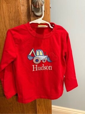 Classic Whimsy Red Shirt with Truck Applique